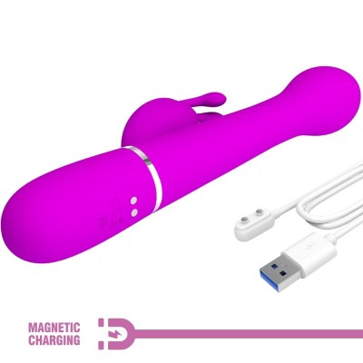 PRETTY LOVE - VIBRADOR DEJON COELHO 3 EM 1 MULTIFUNO VIOLETA - D-238772 - Dona Pimenta