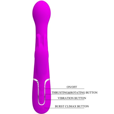 PRETTY LOVE - VIBRADOR DEJON COELHO 3 EM 1 MULTIFUNO VIOLETA - D-238772 - Dona Pimenta