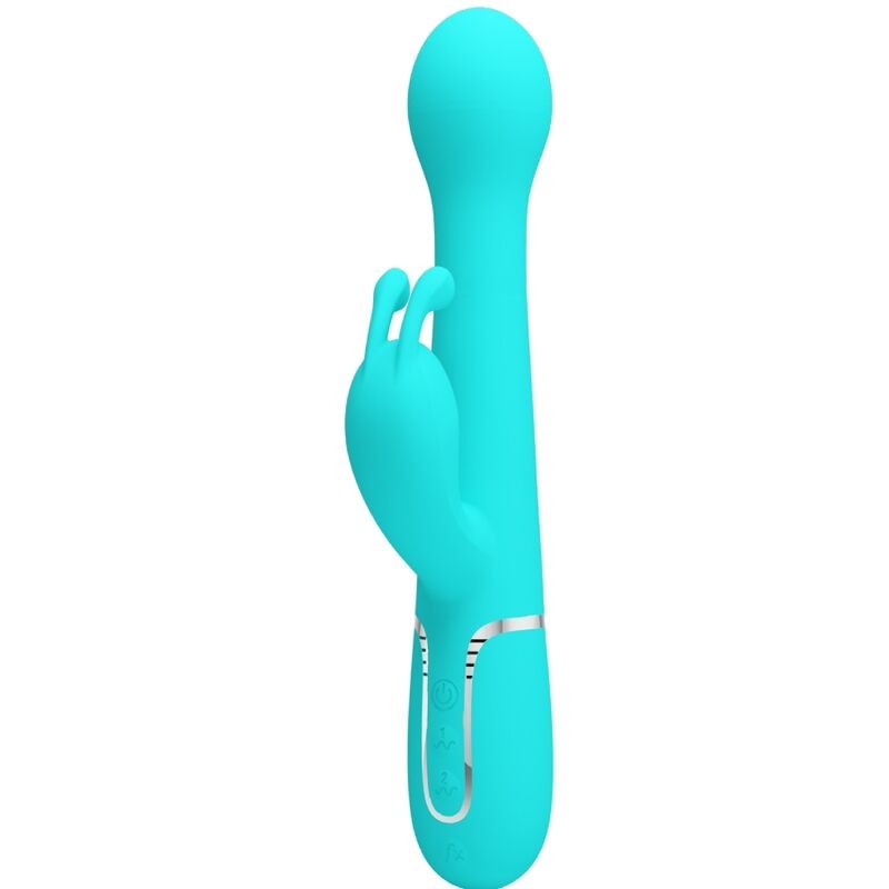 PRETTY LOVE - VIBRADOR COELHO DEJON 3 EM 1 MULTIFUNO AQUA VERDE - D-238773 - Dona Pimenta