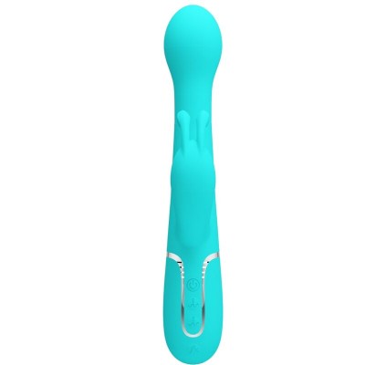 PRETTY LOVE - VIBRADOR COELHO DEJON 3 EM 1 MULTIFUNO AQUA VERDE - D-238773 - Dona Pimenta