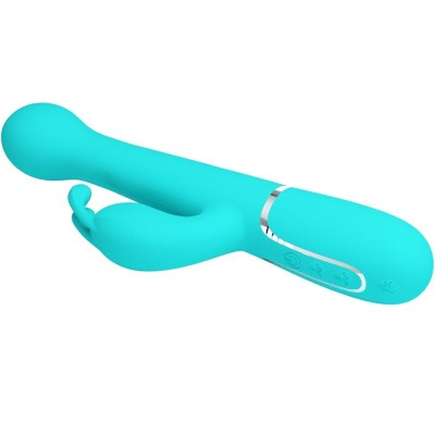 PRETTY LOVE - VIBRADOR COELHO DEJON 3 EM 1 MULTIFUNO AQUA VERDE - D-238773 - Dona Pimenta