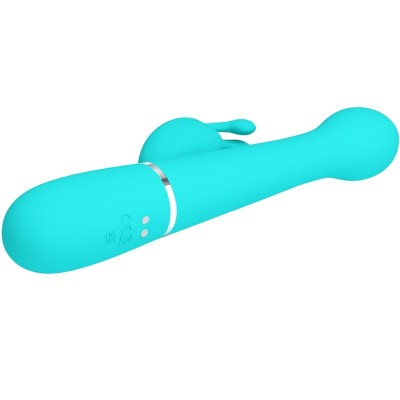 PRETTY LOVE - VIBRADOR COELHO DEJON 3 EM 1 MULTIFUNO AQUA VERDE - D-238773 - Dona Pimenta