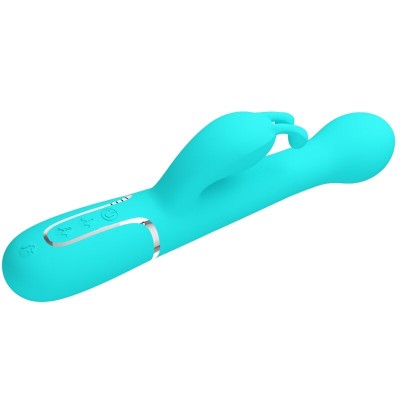 PRETTY LOVE - VIBRADOR COELHO DEJON 3 EM 1 MULTIFUNO AQUA VERDE - D-238773 - Dona Pimenta