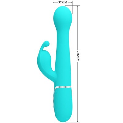 PRETTY LOVE - VIBRADOR COELHO DEJON 3 EM 1 MULTIFUNO AQUA VERDE - D-238773 - Dona Pimenta