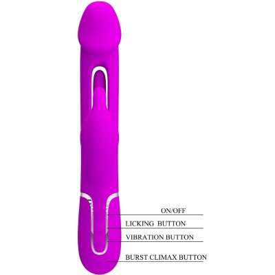 PRETTY LOVE - VIBRADOR COELHO DEJON 3 EM 1 MULTIFUNO AQUA VERDE - D-238779 - Dona Pimenta