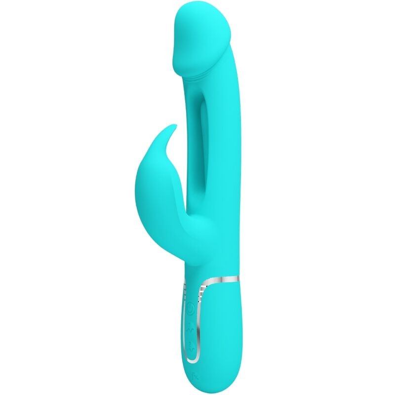 PRETTY LOVE - VIBRADOR COELHO DEJON 3 EM 1 MULTIFUNO AQUA VERDE - D-238780 - Dona Pimenta