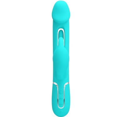 PRETTY LOVE - VIBRADOR COELHO DEJON 3 EM 1 MULTIFUNO AQUA VERDE - D-238780 - Dona Pimenta