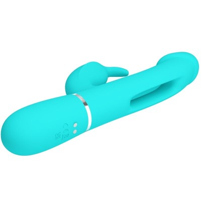 PRETTY LOVE - VIBRADOR COELHO DEJON 3 EM 1 MULTIFUNO AQUA VERDE - D-238780 - Dona Pimenta