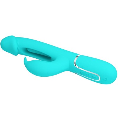 PRETTY LOVE - VIBRADOR COELHO DEJON 3 EM 1 MULTIFUNO AQUA VERDE - D-238780 - Dona Pimenta