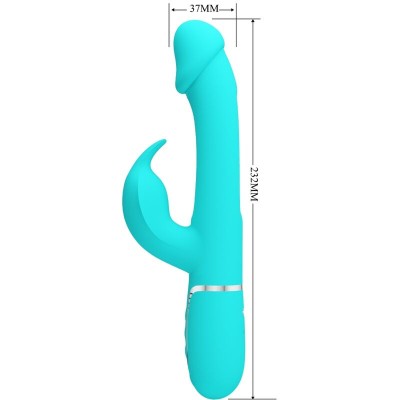 PRETTY LOVE - VIBRADOR COELHO DEJON 3 EM 1 MULTIFUNO AQUA VERDE - D-238780 - Dona Pimenta