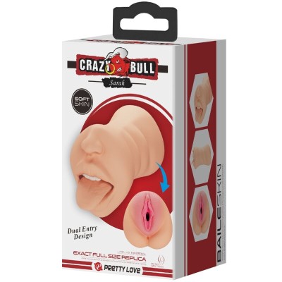 CRAZY BULL - SARAH MASTUBADOR EM FORMA DE VAGINA DUPLA ENTRADA - D-238749 - Dona Pimenta