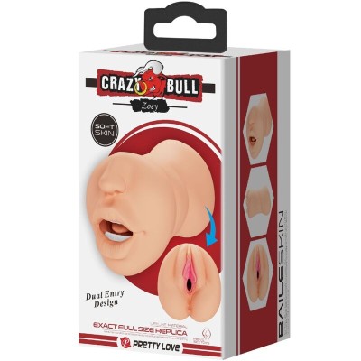 CRAZY BULL - ZOEY MASTUBADOR EM FORMA DE VAGINA DUPLA ENTRADA - D-238750 - Dona Pimenta