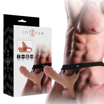 INTENSO - EXTENSO DE SILICONE OCO STRAP-ON 16 X 3,5 CM - D-234363 - Dona Pimenta