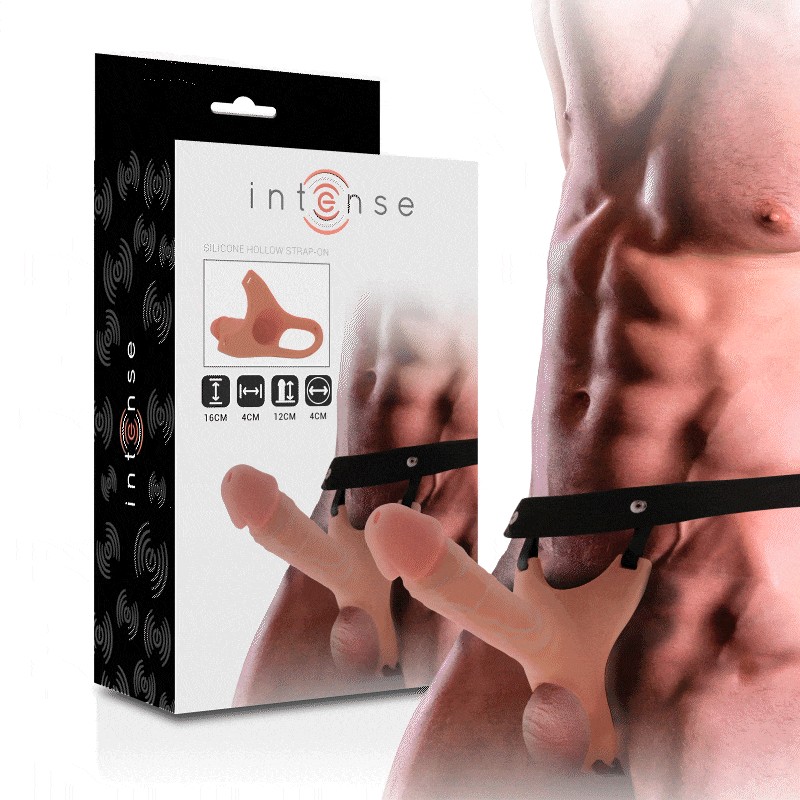 INTENSO - EXTENSO DE SILICONE OCO STRAP-ON 16 X 3,5 CM - D-234363 - Dona Pimenta