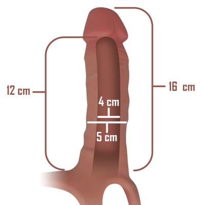 INTENSO - EXTENSO DE SILICONE OCO STRAP-ON 16 X 3,5 CM - D-234363 - Dona Pimenta