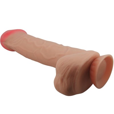 PRETTY LOVE - SÉRIE SLIDING SKIN DILDO REALÍSTICO COM VENTOSA DESLIZANTE PELE CARNE 26 CM - D-238757 - Dona Pimenta