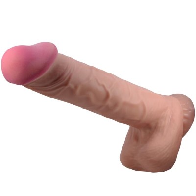 PRETTY LOVE - SÉRIE SLIDING SKIN DILDO REALÍSTICO COM VENTOSA DESLIZANTE PELE MARROM 26 CM - D-238758 - Dona Pimenta