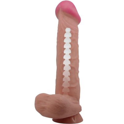 PRETTY LOVE - SÉRIE SLIDING SKIN DILDO REALÍSTICO COM VENTOSA DESLIZANTE PELE MARROM 26 CM - D-238758 - Dona Pimenta