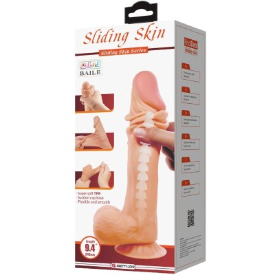 PRETTY LOVE - SÉRIE SLIDING SKIN DILDO REALÍSTICO COM VENTOSA DESLIZANTE PELE 24 CM - D-238759 - Dona Pimenta