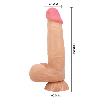 PRETTY LOVE - SÉRIE SLIDING SKIN DILDO REALÍSTICO COM VENTOSA DESLIZANTE PELE 21,8 CM - D-238761 - Dona Pimenta