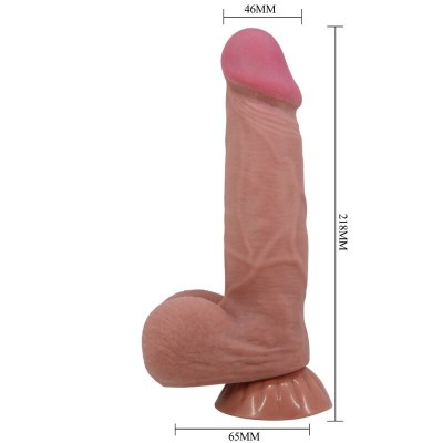 PRETTY LOVE - SÉRIE DESLIZANTE DILDO REALÍSTICO COM VENTOSA DESLIZANTE DE PELE MARROM 21,8 CM - D-238762 - Dona Pimenta