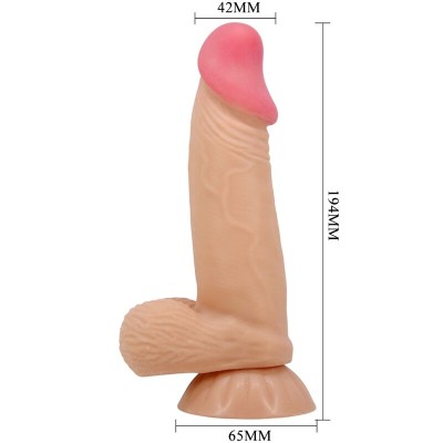 PRETTY LOVE - SÉRIE SLIDING SKIN DILDO REALÍSTICO COM VENTOSA DESLIZANTE PELE 19,4 CM - D-238765 - Dona Pimenta