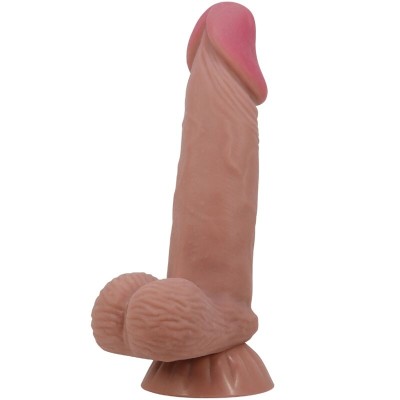 PRETTY LOVE - SÉRIE SLIDING SKIN DILDO REALÍSTICO COM VENTOSA DESLIZANTE PELE MARROM 19,4 CM - D-238766 - Dona Pimenta