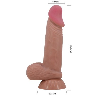 PRETTY LOVE - SÉRIE SLIDING SKIN DILDO REALÍSTICO COM VENTOSA DESLIZANTE PELE MARROM 19,4 CM - D-238766 - Dona Pimenta