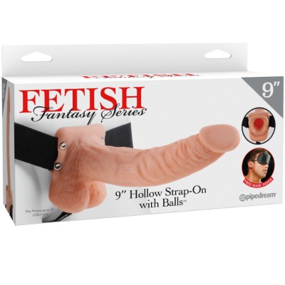 FETISH FANTASY SERIES 9" STRAP-ON OCO COM BOLAS 22,9CM CARNE - PD3374-21 - Dona Pimenta