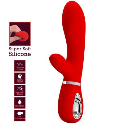 PRETTY LOVE - VIBRADOR MULTIFUNO G-SPOT THOMAS VERMELHO - D-238689 - Dona Pimenta