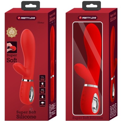 PRETTY LOVE - VIBRADOR MULTIFUNO G-SPOT THOMAS VERMELHO - D-238689 - Dona Pimenta