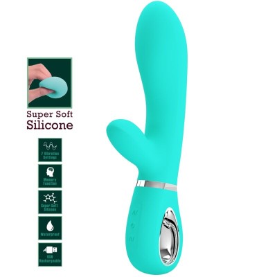 PRETTY LOVE - VIBRADOR MULTIFUNO G-SPOT THOMAS AQUA VERDE - D-238691 - Dona Pimenta