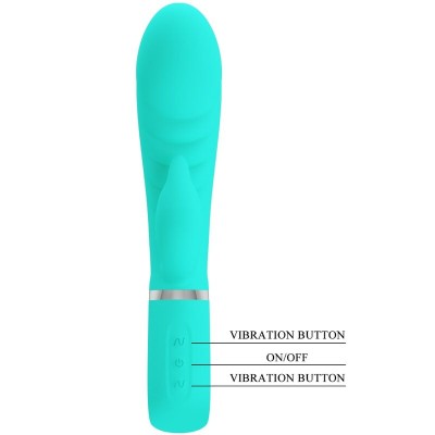 PRETTY LOVE - VIBRADOR PRESCOTT MULTIFUNÕES G-SPOT AQUA VERDE - D-238697 - Dona Pimenta