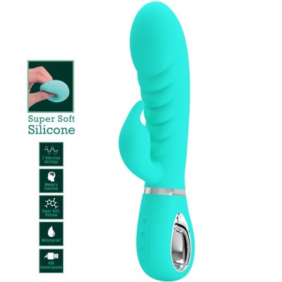 PRETTY LOVE - VIBRADOR PRESCOTT MULTIFUNÕES G-SPOT AQUA VERDE - D-238697 - Dona Pimenta