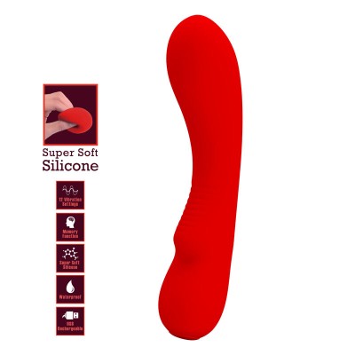 PRETTY LOVE - VIBRADOR RECARREGVEL PRESCOTT VERMELHO - D-238705 - Dona Pimenta