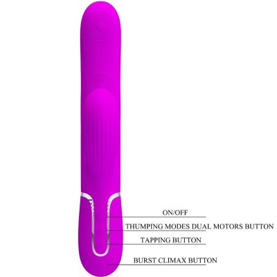 PRETTY LOVE - PERLITA MULTIFUNO 3 EM 1 VIBRADOR G-SPOT VIOLETA - D-238774 - Dona Pimenta