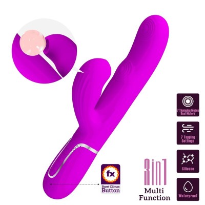 PRETTY LOVE - PERLITA MULTIFUNO 3 EM 1 VIBRADOR G-SPOT VIOLETA - D-238774 - Dona Pimenta