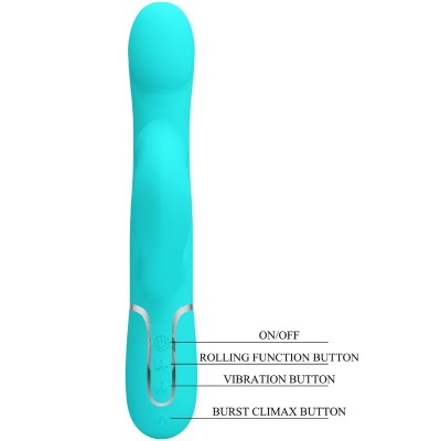 PRETTY LOVE - VIBRADOR COELHO PÉROLAS AQUA VERDE - D-238769 - Dona Pimenta