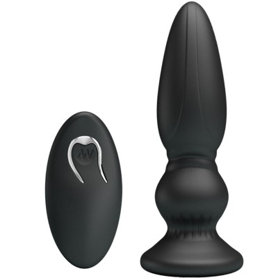 MR PLAY - PLUGUE ANAL DE CONTROLE REMOTO VIBRADOR PODEROSO PRETO - D-238730 - Dona Pimenta