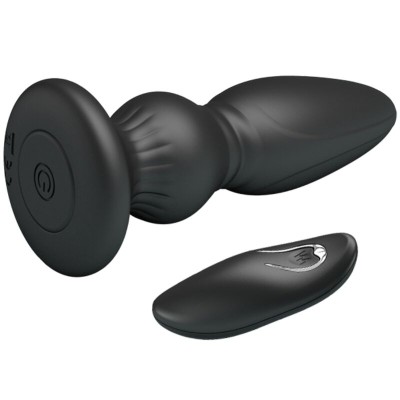 MR PLAY - PLUGUE ANAL DE CONTROLE REMOTO VIBRADOR PODEROSO PRETO - D-238730 - Dona Pimenta