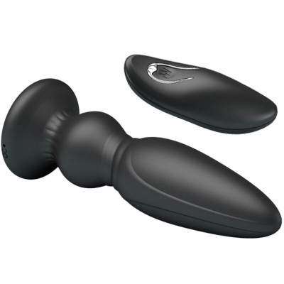 MR PLAY - PLUGUE ANAL DE CONTROLE REMOTO VIBRADOR PODEROSO PRETO - D-238730 - Dona Pimenta