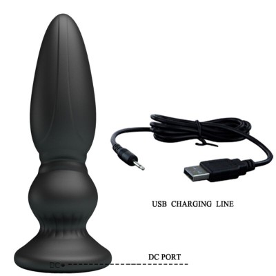 MR PLAY - PLUGUE ANAL DE CONTROLE REMOTO VIBRADOR PODEROSO PRETO - D-238730 - Dona Pimenta