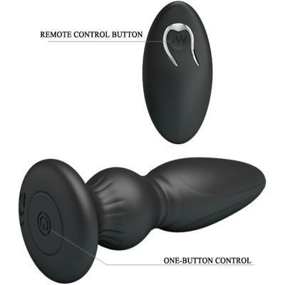 MR PLAY - PLUGUE ANAL DE CONTROLE REMOTO VIBRADOR PODEROSO PRETO - D-238730 - Dona Pimenta