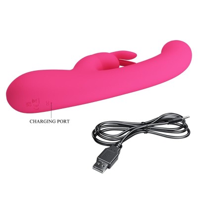 PRETTY LOVE - VIBRADOR DE COELHO LAMAR E PONTO G ROSA - D-237394 - Dona Pimenta