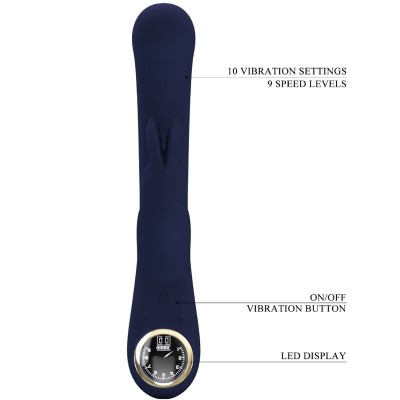 PRETTY LOVE - VIBRADOR DE COELHO LAMAR E PONTO G AZUL - D-237395 - Dona Pimenta