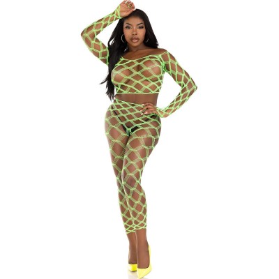 LEG AVENUE - TOP & LEGGINS HARDCORE VERDE - D-239447 - Dona Pimenta