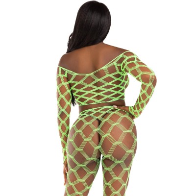 LEG AVENUE - TOP & LEGGINS HARDCORE VERDE - D-239447 - Dona Pimenta