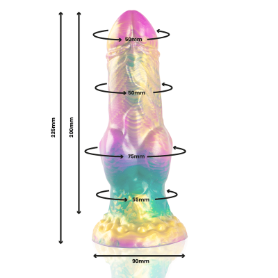 EPIC - IRIS DILDO COM TESTÍCULOS DE PRAZER ARCO-ÍRIS - D-239467 - Dona Pimenta