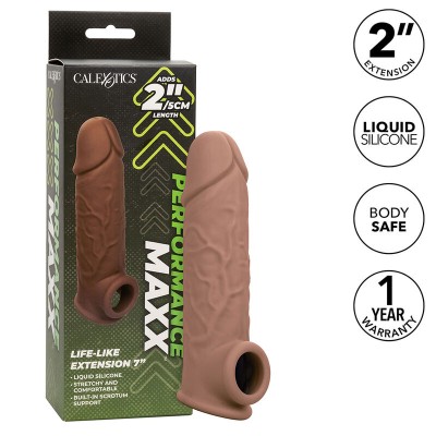 CALIFORNIA EXOTICS - PERFORMANCE MAXX LIFE-LIKE EXTENSION 7 PELE MARROM - D-239405 - Dona Pimenta