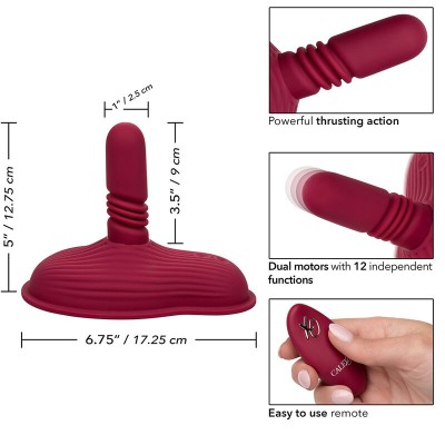 CALIFORNIA EXOTICS - RIDER MASSAGER DUPLO MOTOR CONTROLE REMOTO VERMELHO - D-239391 - Dona Pimenta